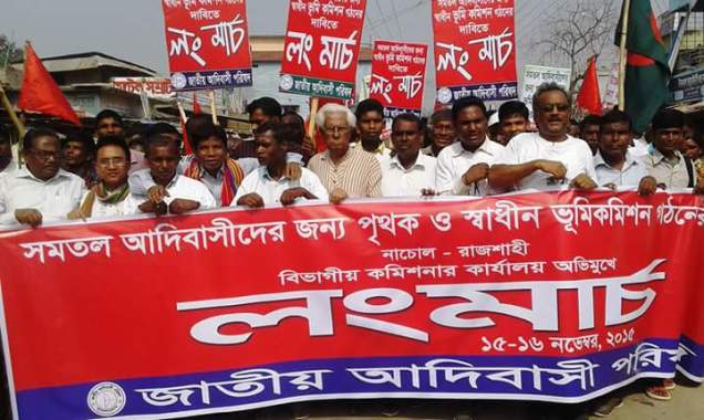 Long March 2015 by indigenous people of Bangladesh for independent land commission. Photo source: Facebook